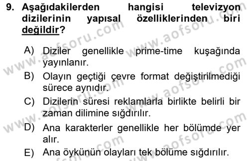 Radyo ve Televizyonda Program Yapımı Dersi 2024 - 2025 Yılı (Final) Dönem Sonu Sınav Soruları 9. Soru