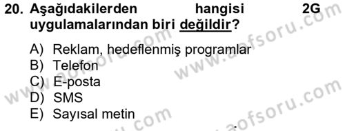 Radyo ve Televizyon Yayıncılığı Dersi 2012 - 2013 Yılı (Final) Dönem Sonu Sınav Soruları 20. Soru