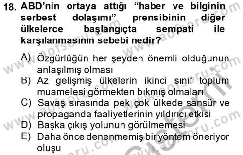 Radyo ve Televizyon Yayıncılığı Dersi 2013 - 2014 Yılı (Vize) Ara Sınav Soruları 18. Soru