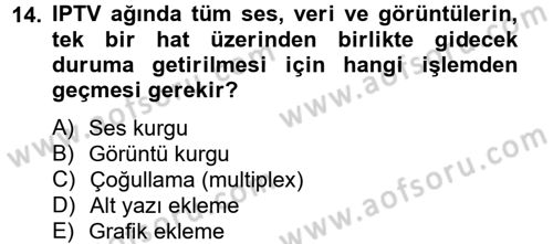 Radyo ve Televizyon Yayıncılığı Dersi 2013 - 2014 Yılı Tek Ders Sınav Soruları 14. Soru
