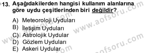 Radyo ve Televizyon Yayıncılığı Dersi 2014 - 2015 Yılı (Final) Dönem Sonu Sınav Soruları 13. Soru