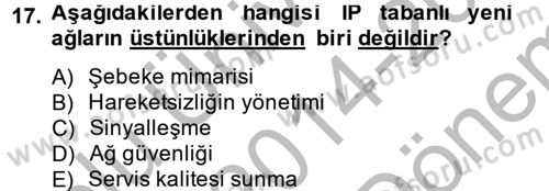 Radyo ve Televizyon Yayıncılığı Dersi 2014 - 2015 Yılı (Final) Dönem Sonu Sınav Soruları 17. Soru