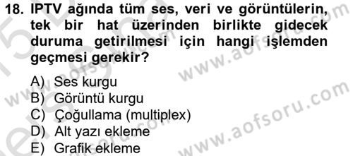 Radyo ve Televizyon Yayıncılığı Dersi 2014 - 2015 Yılı Tek Ders Sınav Soruları 18. Soru