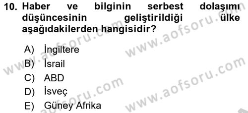 Radyo ve Televizyon Yayıncılığı Dersi 2016 - 2017 Yılı 3 Ders Sınav Soruları 10. Soru