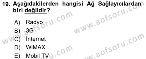 Radyo ve Televizyon Yayıncılığı Dersi 2016 - 2017 Yılı 3 Ders Sınav Soruları 19. Soru