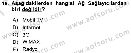 Radyo ve Televizyon Yayıncılığı Dersi 2016 - 2017 Yılı (Final) Dönem Sonu Sınav Soruları 19. Soru