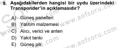Radyo ve Televizyon Yayıncılığı Dersi 2016 - 2017 Yılı (Final) Dönem Sonu Sınav Soruları 9. Soru