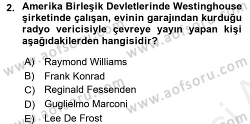 Radyo ve Televizyon Yayıncılığı Dersi 2017 - 2018 Yılı (Vize) Ara Sınav Soruları 2. Soru