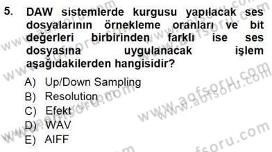 Radyo ve Televizyon Tekniği Dersi 2012 - 2013 Yılı (Final) Dönem Sonu Sınav Soruları 5. Soru