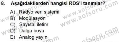 Radyo ve Televizyon Tekniği Dersi 2012 - 2013 Yılı (Final) Dönem Sonu Sınav Soruları 8. Soru