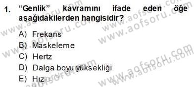 Radyo ve Televizyon Tekniği Dersi 2013 - 2014 Yılı (Final) Dönem Sonu Sınav Soruları 1. Soru