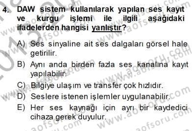 Radyo ve Televizyon Tekniği Dersi 2013 - 2014 Yılı (Final) Dönem Sonu Sınav Soruları 4. Soru