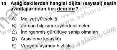 Radyo ve Televizyon Tekniği Dersi Ara Sınavı Deneme Sınav Soruları 10. Soru