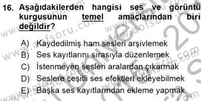 Radyo ve Televizyon Tekniği Dersi Ara Sınavı Deneme Sınav Soruları 16. Soru