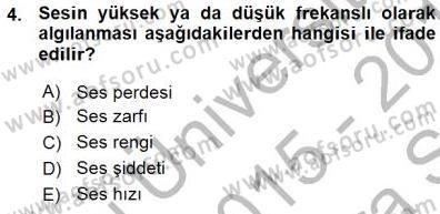 Radyo ve Televizyon Tekniği Dersi Ara Sınavı Deneme Sınav Soruları 4. Soru