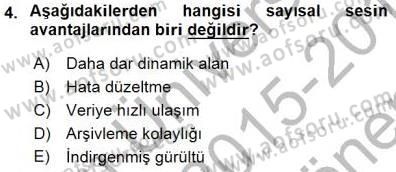Radyo ve Televizyon Tekniği Dersi 2015 - 2016 Yılı (Final) Dönem Sonu Sınav Soruları 4. Soru