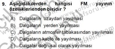 Radyo ve Televizyon Tekniği Dersi 2015 - 2016 Yılı (Final) Dönem Sonu Sınav Soruları 9. Soru