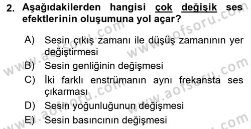 Radyo ve Televizyon Tekniği Dersi 2021 - 2022 Yılı (Vize) Ara Sınav Soruları 2. Soru