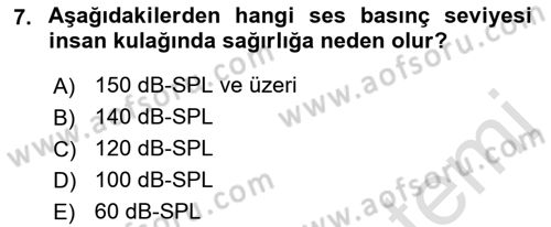 Radyo ve Televizyon Tekniği Dersi 2021 - 2022 Yılı (Vize) Ara Sınav Soruları 7. Soru