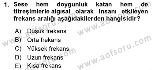 Radyo ve Televizyon Tekniği Dersi 2022 - 2023 Yılı (Vize) Ara Sınav Soruları 1. Soru