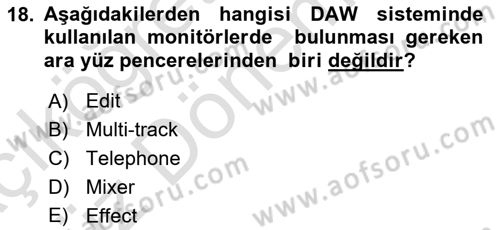 Radyo ve Televizyon Tekniği Dersi 2022 - 2023 Yılı (Vize) Ara Sınav Soruları 18. Soru