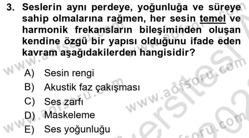 Radyo ve Televizyon Tekniği Dersi 2022 - 2023 Yılı (Vize) Ara Sınav Soruları 3. Soru