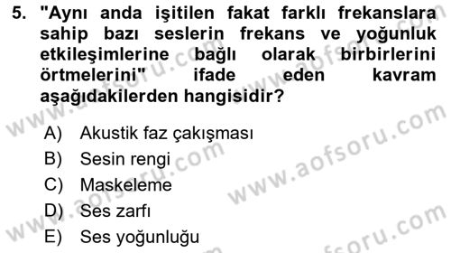 Radyo ve Televizyon Tekniği Dersi 2022 - 2023 Yılı (Vize) Ara Sınav Soruları 5. Soru