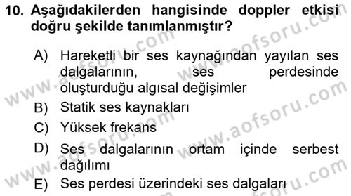 Radyo ve Televizyon Tekniği Dersi 2023 - 2024 Yılı (Vize) Ara Sınav Soruları 10. Soru