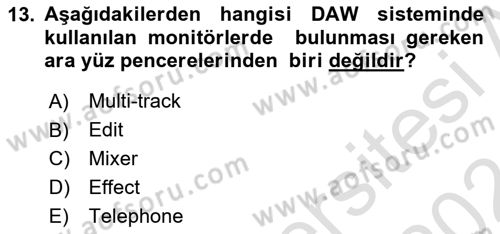 Radyo ve Televizyon Tekniği Dersi 2023 - 2024 Yılı (Vize) Ara Sınav Soruları 13. Soru