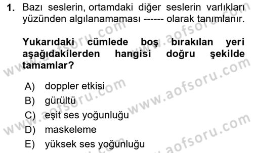 Radyo ve Televizyon Tekniği Dersi 2024 - 2025 Yılı Yaz Okulu Sınav Soruları 1. Soru