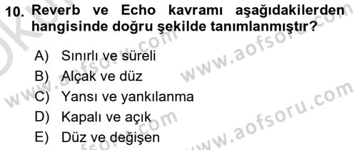 Radyo ve Televizyon Tekniği Dersi 2024 - 2025 Yılı Yaz Okulu Sınav Soruları 10. Soru