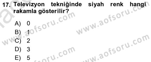 Radyo ve Televizyon Tekniği Dersi 2024 - 2025 Yılı Yaz Okulu Sınav Soruları 17. Soru