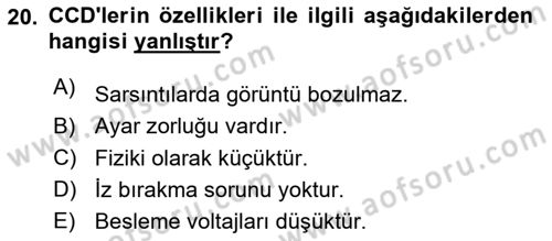 Radyo ve Televizyon Tekniği Dersi 2024 - 2025 Yılı Yaz Okulu Sınav Soruları 20. Soru