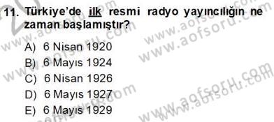 Radyo ve Televizyon Haberciliği Dersi 2013 - 2014 Yılı (Final) Dönem Sonu Sınav Soruları 11. Soru
