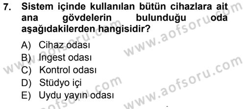 Radyo ve Televizyonda Ölçü Bakım Dersi 2012 - 2013 Yılı (Vize) Ara Sınavı 7. Soru