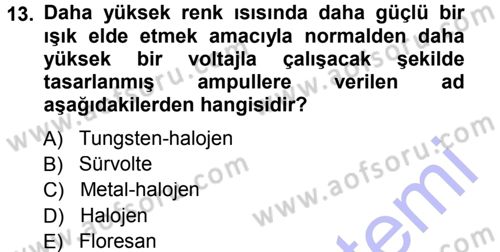 Radyo ve Televizyonda Ölçü Bakım Dersi 2012 - 2013 Yılı (Final) Dönem Sonu Sınav Soruları 13. Soru
