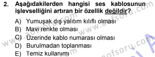 Radyo ve Televizyonda Ölçü Bakım Dersi 2012 - 2013 Yılı (Final) Dönem Sonu Sınav Soruları 2. Soru