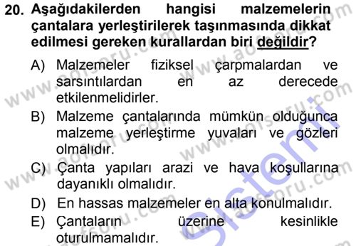 Radyo ve Televizyonda Ölçü Bakım Dersi 2012 - 2013 Yılı (Final) Dönem Sonu Sınav Soruları 20. Soru