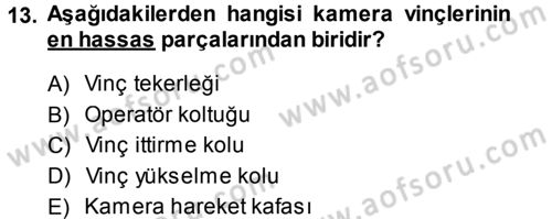 Radyo ve Televizyonda Ölçü Bakım Dersi 2013 - 2014 Yılı (Final) Dönem Sonu Sınav Soruları 13. Soru