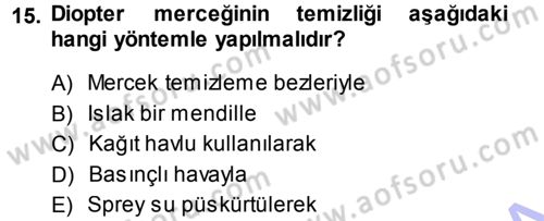 Radyo ve Televizyonda Ölçü Bakım Dersi 2013 - 2014 Yılı (Final) Dönem Sonu Sınav Soruları 15. Soru
