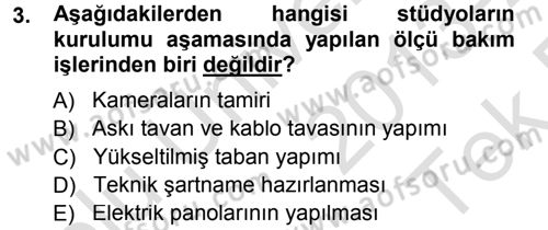 Radyo ve Televizyonda Ölçü Bakım Dersi 2013 - 2014 Yılı Tek Ders Sınav Soruları 3. Soru