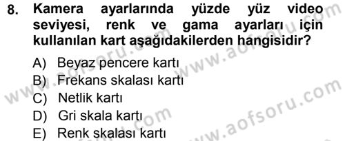 Radyo ve Televizyonda Ölçü Bakım Dersi 2013 - 2014 Yılı Tek Ders Sınav Soruları 8. Soru