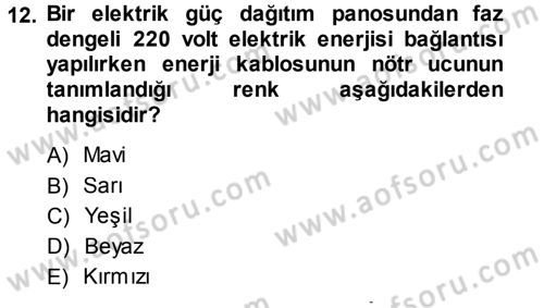 Radyo ve Televizyonda Ölçü Bakım Dersi 2014 - 2015 Yılı (Vize) Ara Sınavı 12. Soru