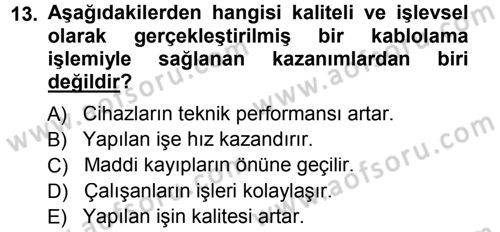 Radyo ve Televizyonda Ölçü Bakım Dersi 2014 - 2015 Yılı (Vize) Ara Sınavı 13. Soru