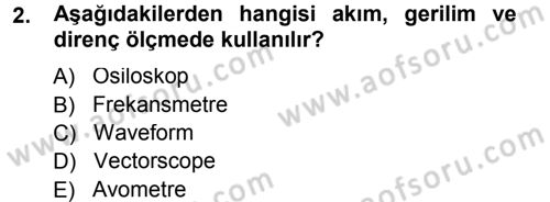 Radyo ve Televizyonda Ölçü Bakım Dersi 2014 - 2015 Yılı (Vize) Ara Sınavı 2. Soru