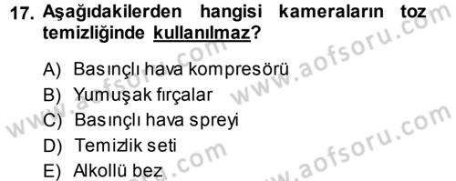 Radyo ve Televizyonda Ölçü Bakım Dersi 2014 - 2015 Yılı (Final) Dönem Sonu Sınavı 17. Soru