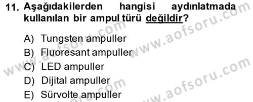 Radyo ve Televizyonda Ölçü Bakım Dersi 2014 - 2015 Yılı Tek Ders Sınavı 11. Soru