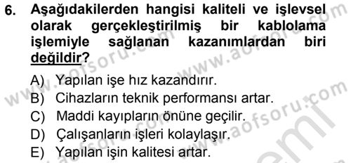 Radyo ve Televizyonda Ölçü Bakım Dersi 2014 - 2015 Yılı Tek Ders Sınavı 6. Soru