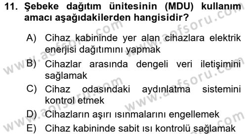 Radyo ve Televizyonda Ölçü Bakım Dersi 2015 - 2016 Yılı (Vize) Ara Sınavı 11. Soru