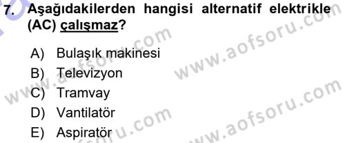 Radyo ve Televizyonda Ölçü Bakım Dersi 2015 - 2016 Yılı (Vize) Ara Sınavı 7. Soru